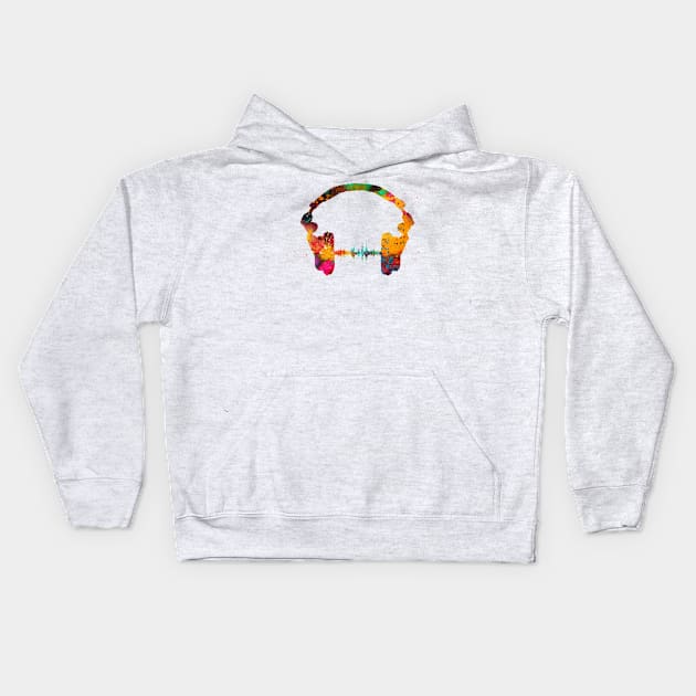 Headphone Kids Hoodie by erzebeth